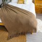 SOGA Coffee Knitted Throw Blanket Solid Warm Cozy Woven Cover Couch Bed Sofa Home Decor