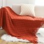 SOGA Red Diamond Pattern Knitted Throw Blanket Warm Cozy Woven Cover Couch Bed Sofa Home Decor