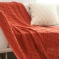 SOGA Red Diamond Pattern Knitted Throw Blanket Warm Cozy Woven Cover Couch Bed Sofa Home Decor