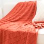 SOGA Red Diamond Pattern Knitted Throw Blanket Warm Cozy Woven Cover Couch Bed Sofa Home Decor