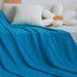 SOGA Blue Diamond Pattern Knitted Throw Blanket Warm Cozy Woven Cover Couch Bed Sofa Home Decor