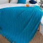 SOGA Blue Diamond Pattern Knitted Throw Blanket Warm Cozy Woven Cover Couch Bed Sofa Home Decor