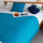 SOGA Blue Diamond Pattern Knitted Throw Blanket Warm Cozy Woven Cover Couch Bed Sofa Home Decor