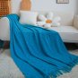 SOGA Blue Diamond Pattern Knitted Throw Blanket Warm Cozy Woven Cover Couch Bed Sofa Home Decor