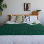 SOGA Green Diamond Pattern Knitted Throw Blanket Warm Cozy Woven Cover Couch Bed Sofa Home Decor