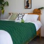 SOGA Green Diamond Pattern Knitted Throw Blanket Warm Cozy Woven Cover Couch Bed Sofa Home Decor