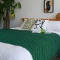 SOGA Green Diamond Pattern Knitted Throw Blanket Warm Cozy Woven Cover Couch Bed Sofa Home Decor