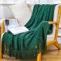 SOGA Green Diamond Pattern Knitted Throw Blanket Warm Cozy Woven Cover Couch Bed Sofa Home Decor