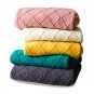 SOGA Green Diamond Pattern Knitted Throw Blanket Warm Cozy Woven Cover Couch Bed Sofa Home Decor
