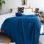 SOGA Royal Blue Diamond Pattern Knitted Throw Blanket Warm Cozy Woven Cover Couch Bed Sofa Decor