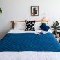 SOGA Royal Blue Diamond Pattern Knitted Throw Blanket Warm Cozy Woven Cover Couch Bed Sofa Decor