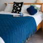 SOGA Royal Blue Diamond Pattern Knitted Throw Blanket Warm Cozy Woven Cover Couch Bed Sofa Decor