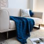 SOGA Royal Blue Diamond Pattern Knitted Throw Blanket Warm Cozy Woven Cover Couch Bed Sofa Decor