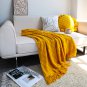SOGA Yellow Diamond Pattern Knitted Throw Blanket Warm Cozy Woven Cover Couch Bed Sofa Home Decor