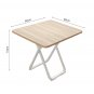 SOGA 80cm Light Square Table with White Legs Modern Design for Home Decor