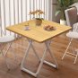 SOGA 80cm Wood Color Board Square Table with White Legs Modern and Stylish Design for Home Decor