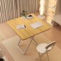 SOGA 80cm Wood Color Board Square Table with White Legs Modern and Stylish Design for Home Decor