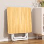 SOGA 80cm Wood Color Board Square Table with White Legs Modern and Stylish Design for Home Decor