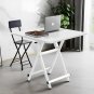 SOGA White Dining Table Portable Square Surface Folding Desk with Lacquered Legs Home Decor