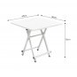 SOGA White Dining Table Portable Square Surface Folding Desk with Lacquered Legs Home Decor