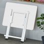SOGA White Dining Table Portable Square Surface Folding Desk with Lacquered Legs Home Decor