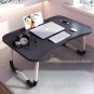 SOGA Black Bed Table Foldable Table Laptop Mini Desk with Notebook Stand Card Slot Holder Home Decor