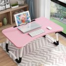 SOGA Pink Bed Table Foldable Study Table Laptop Mini Desk with Notebook Stand Card Holder Home Decor SOGA Pink Bed Table Foldable Study Table Laptop Mini Desk with Notebook Stand Card Holder Home Decor
