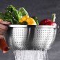 SOGA Stainless Steel Nesting Basin Colander Kitchen Sink Washing Bowl Metal Basket Strainer Set of 3