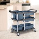 SOGA 3-Tier Commercial Soiled Food Trolley Dirty Plate Cart Five Buckets Kitchen Food Utility SOGA 3-Tier Commercial Soiled Food Trolley Dirty Plate Cart Five Buckets Kitchen Food Utility