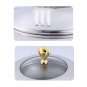 SOGA Stainless Steel Gold Accents Round Buffet Chafing Dish Cater Food Chafer with Glass Top Lid