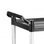SOGA 2 Tier Food Trolley Cart Multifunctional Big Utility Service with wheels 845x430x940mm Black