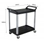 SOGA 2 Tier Food Trolley Cart Multifunctional Big Utility Service with wheels 845x430x940mm Black