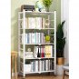 SOGA 5 Tier Steel White Foldable Multi-Functional Shelves Storage Organizer with Wheels