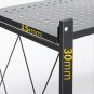 SOGA 5 Tier Steel Black Foldable Kitchen Cart Multi-Functional Shelves Storage Organizer with Wheels