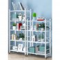 SOGA 4 Tier Steel White Foldable Multi-Functional Shelves Storage Organizer with Wheels