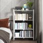 SOGA 4 Tier Steel White Foldable Multi-Functional Shelves Storage Organizer with Wheels