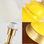 SOGA Oval Ceramic Table Lamp with Gold Metal Base Desk Lamp Yellow