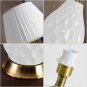 SOGA Textured Ceramic Oval Table Lamp with Gold Metal Base White