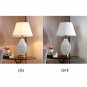 SOGA Textured Ceramic Oval Table Lamp with Gold Metal Base White