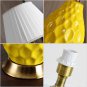SOGA Textured Ceramic Oval Table Lamp with Gold Metal Base Yellow