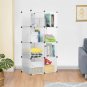 SOGA 8-Cube Transparent Shelf Box Portable Cubby DIY Storage Shelves Modular Closet Organiser
