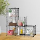 SOGA Black Portable 6-Cube 3 Column Storage Organiser Foldable DIY Modular Grid Space Saving Shelf