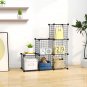 SOGA Black Portable 6-Cube 3 Column Storage Organiser Foldable DIY Modular Grid Space Saving Shelf