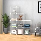 SOGA White Portable 9-Cube 3 Column Storage Organiser Foldable DIY Modular Grid Space Shelf 149cm