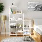 SOGA White Portable 9-Cube 3 Column Storage Organiser Foldable DIY Modular Grid Space Shelf 149cm