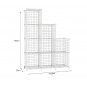 SOGA White Portable 9-Cube 3 Column Storage Organiser Foldable DIY Modular Grid Space Shelf 149cm