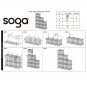 SOGA White Portable 9-Cube 3 Column Storage Organiser Foldable DIY Modular Grid Space Shelf 149cm