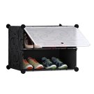 SOGA 2 Tier Shoe Rack Organizer Storage Stackable Stand Cabinet Portable Wardrobe with Cover