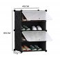 SOGA 4 Tier Shoe Rack Organizer Storage Stackable Stand Cabinet Portable Wardrobe with Cover