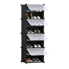 SOGA 8 Tier Shoe Rack Organizer Storage Stackable Stand Cabinet Portable Wardrobe with Cover